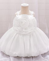 🌺Pearl Blossom: Luminous Fabric Gown with Oversized 3D Floral Bud Silhouette✨