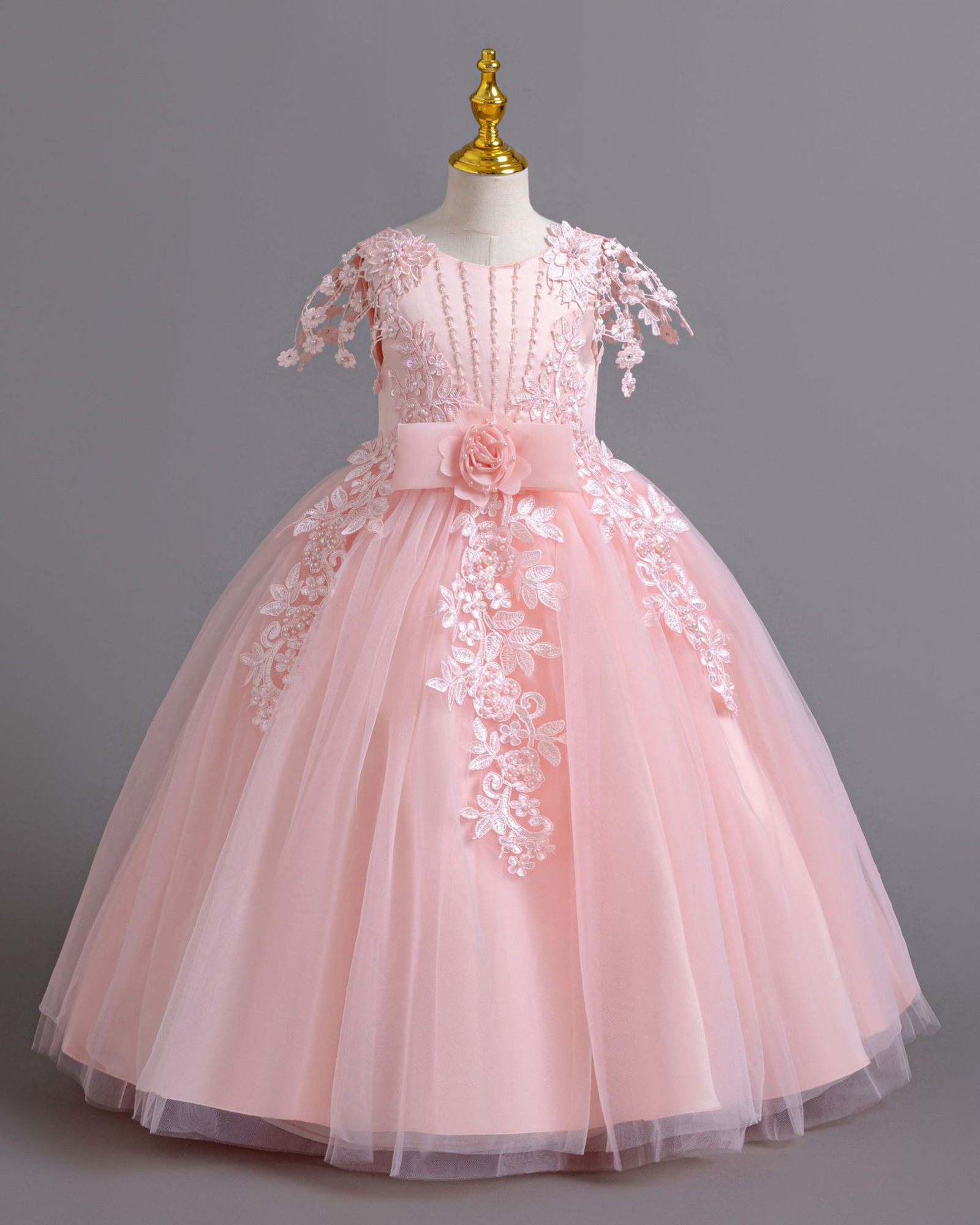 🌙Satin & Tulle Evening Gown – Lace Appliqué Elegance 🌙