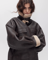 Classic Retro Leather Jacket - Detachable Belt, Thickened Stand Collar for Secure Fit