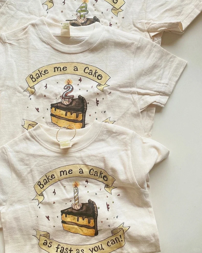 🎂 Birthday Cake Cotton Tee – Sweet Prints for Happy Days ✨