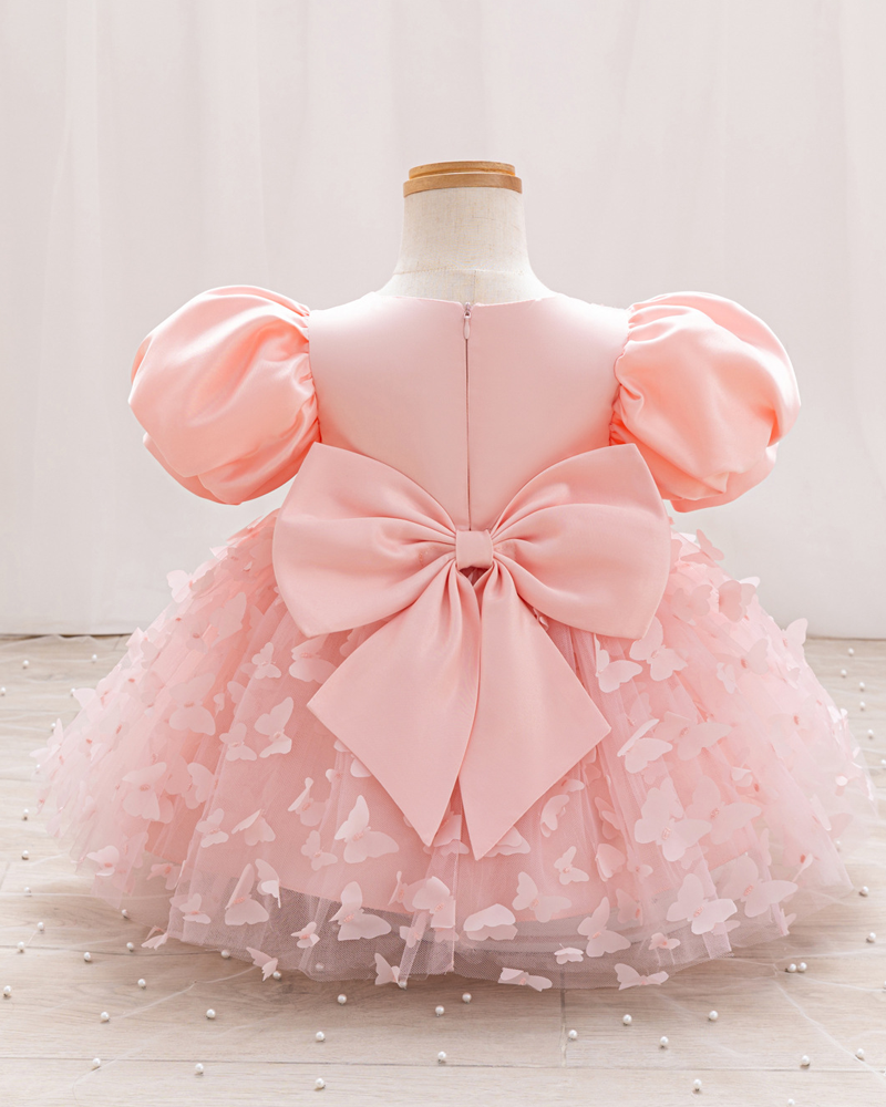 🦋Butterfly Whispers : 3D Flutter Sleeve Tulle Dress for Little Dreamers ✨