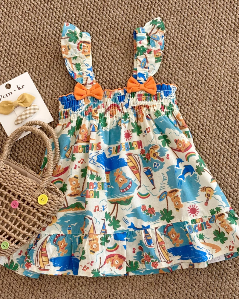 🐻 Sunny Bear Strappy Dress – Vacation Vibes & Cuddly Style ☀️