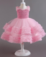 🌙Pearl Embellished Dress – Tulle & Bow Elegance 🌙