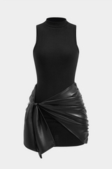 Tie Front Sleeveless Mini Dress