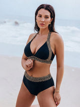 Iridescent Shell-Trimmed Bikini Set