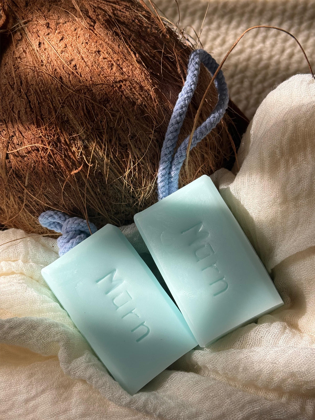 Artisan Sea Salt Coconut Lanyard Handmade Soap – Refreshing Moisturizing Bath Bar (120g)