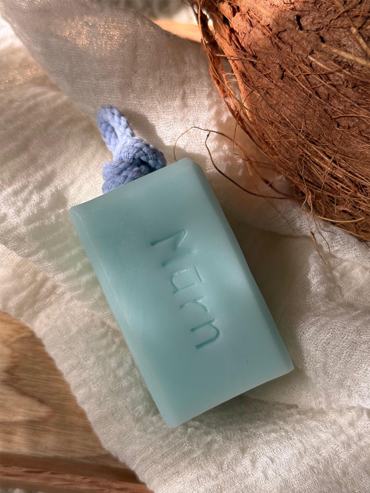 Artisan Sea Salt Coconut Lanyard Handmade Soap – Refreshing Moisturizing Bath Bar (120g)