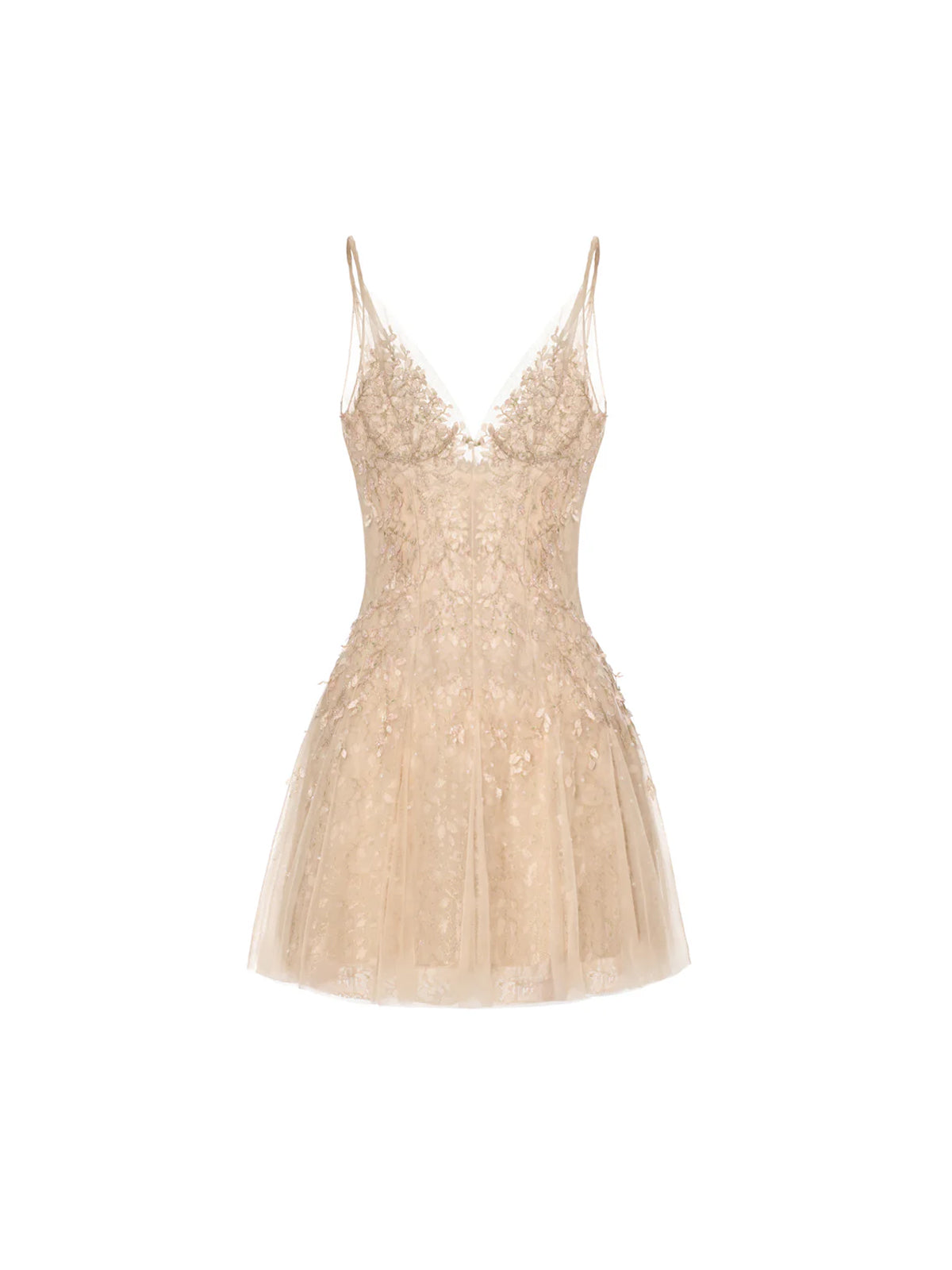 Apricot Socialite Lace-Contour Mini Dress