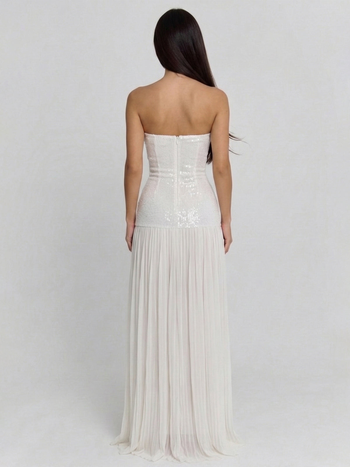 Radiant Strapless Sequin Maxi Dress