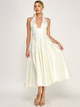 Sleeveless Cowl Neck Belted Ruffle Hem Cocktail Mini Dress