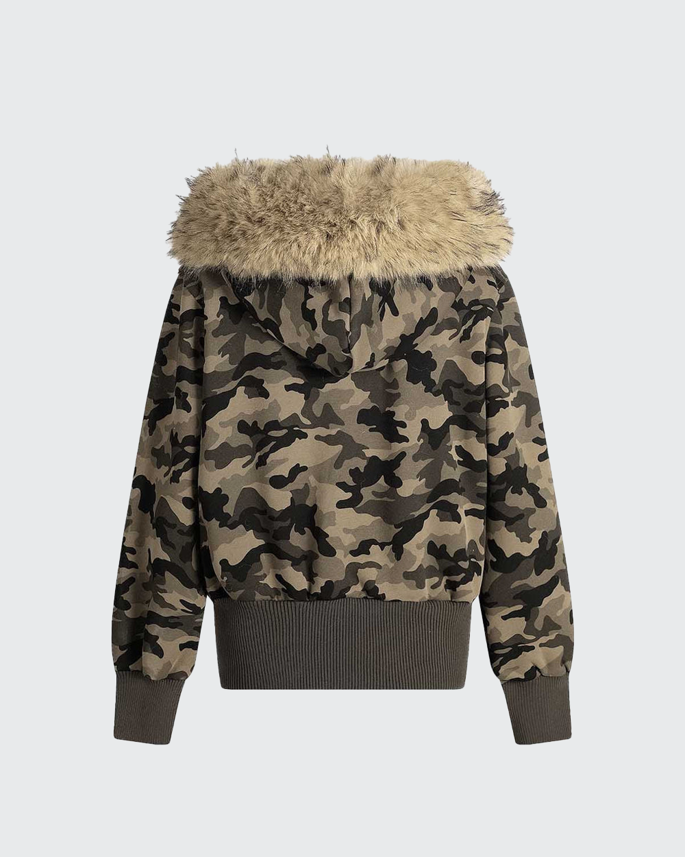 Camouflage Embroidered Patch Hoodie Jackets
