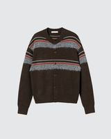 Vintage Striped Faux Mink Knit Cardigan