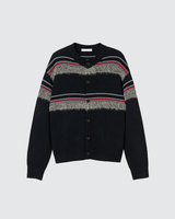 Vintage Striped Faux Mink Knit Cardigan