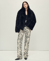 Firelady Saga Furs Fox Fur Coat with Built-In Fishbone Collar