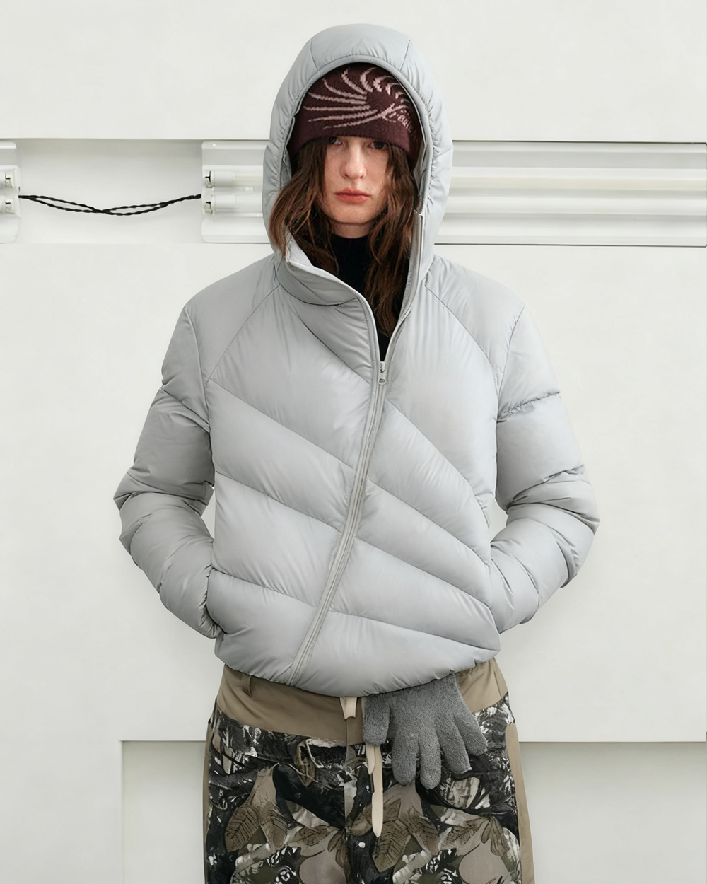 Cross-Zip Puffer Jacket