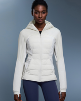 Lightweight White Contrast Duck Down Sport Puffer Jacket