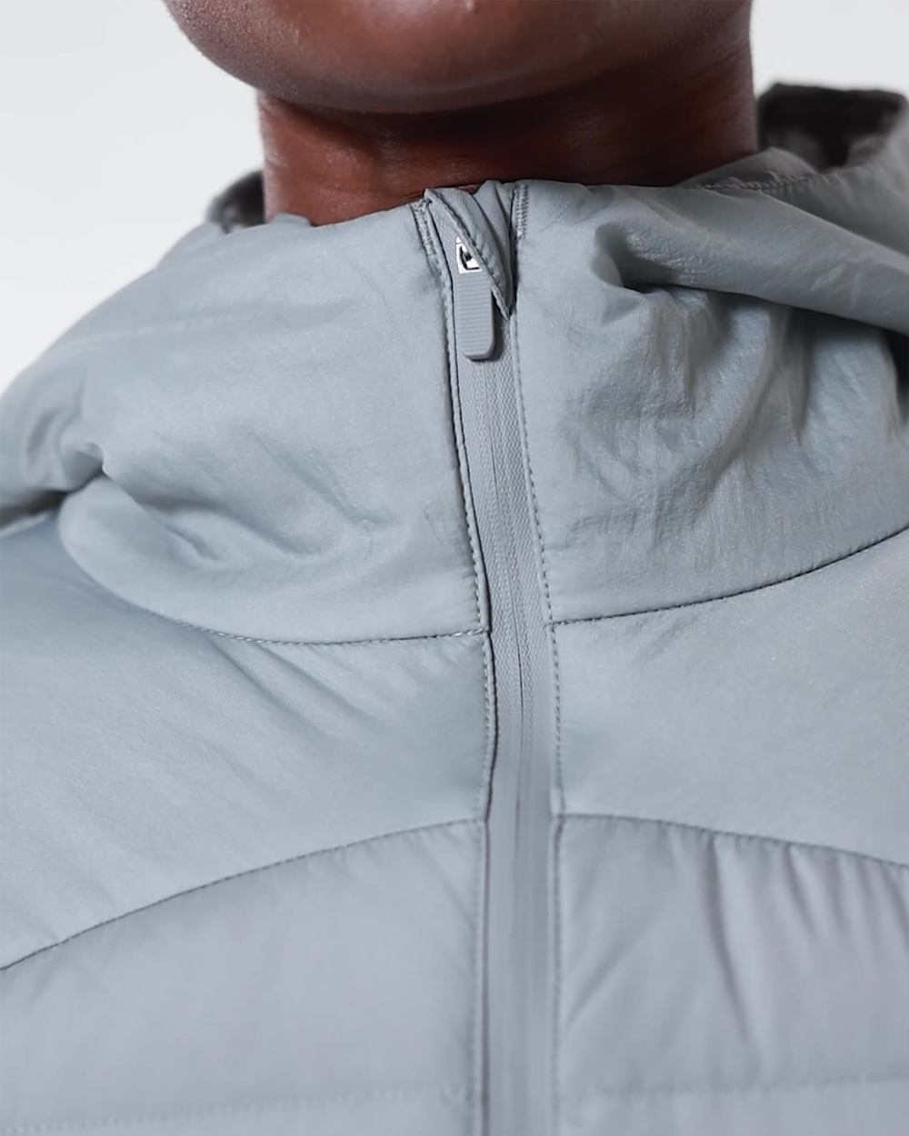 Lightweight White Contrast Duck Down Sport Puffer Jacket