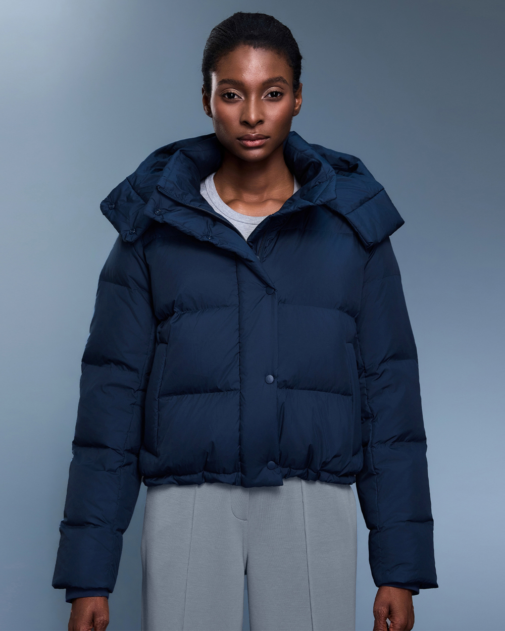 Detachable Hood Thickened Warm White Duck Down Jacket