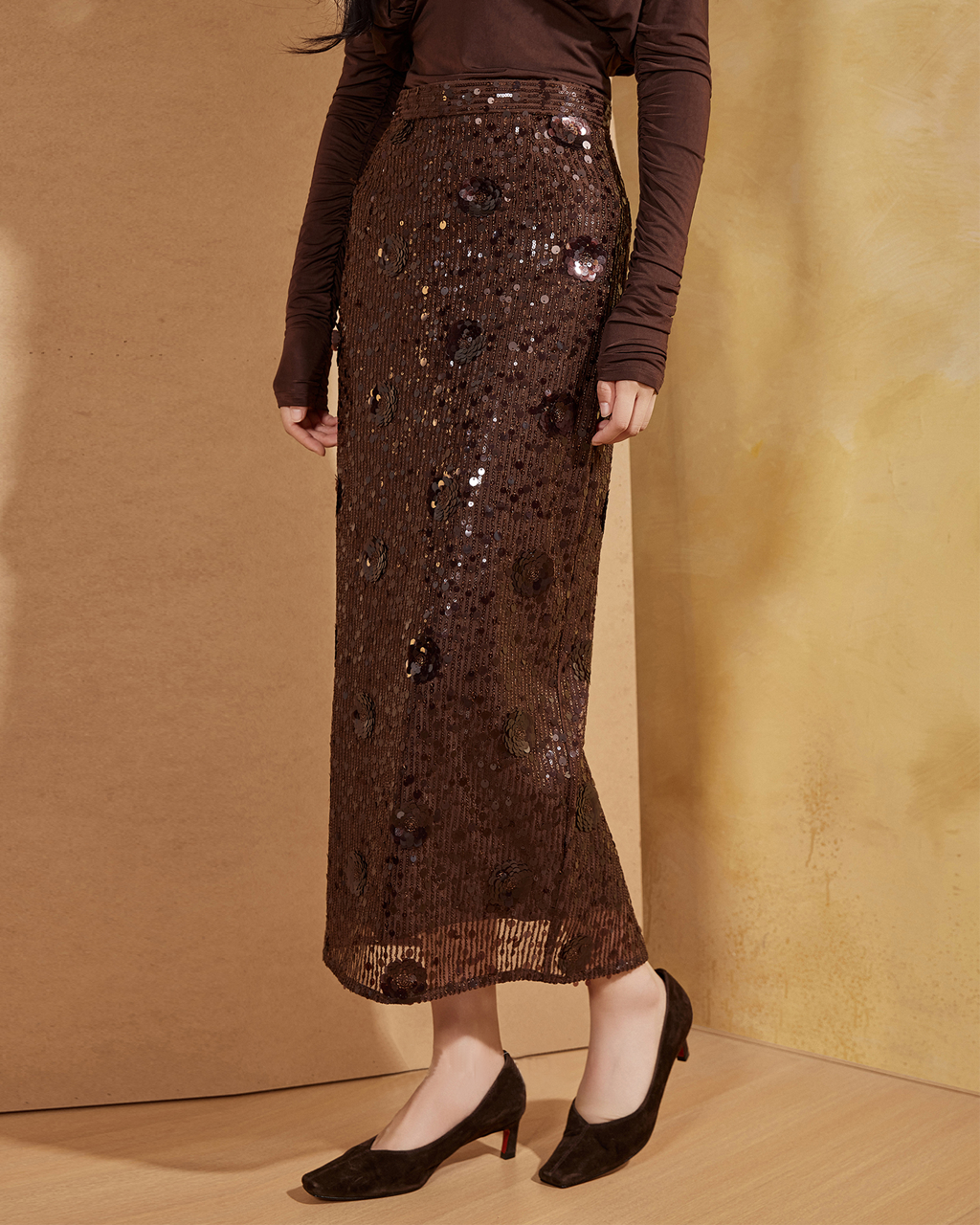 Beaded Embroidery Sequin Skirt