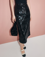 Heavy Silver Gray Velvet Sequin Skirt