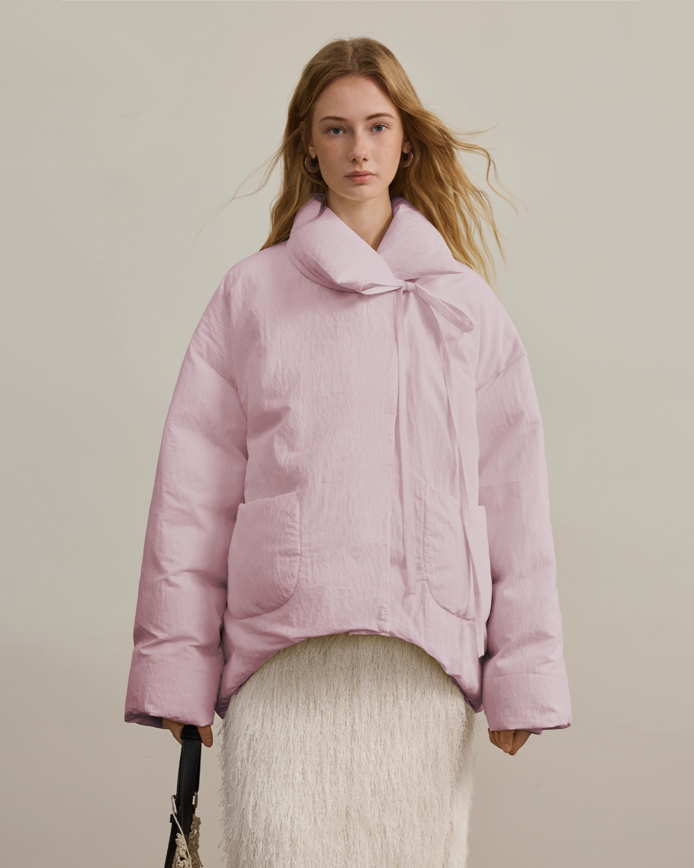 Lightweight Oversized Lapel Padded Down Jacket